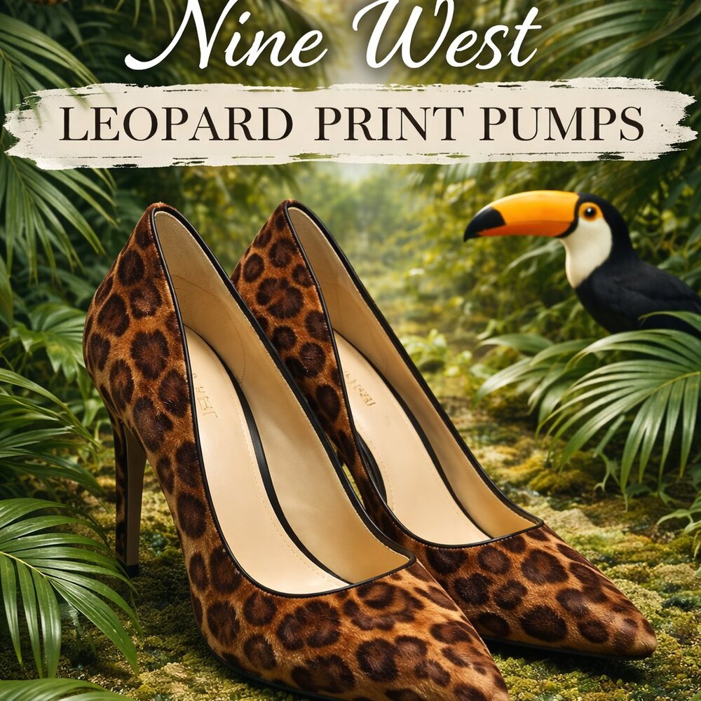 Nine West Leopard Print Pony Hair Pumps | Size 9 | Classic Pointed Toe